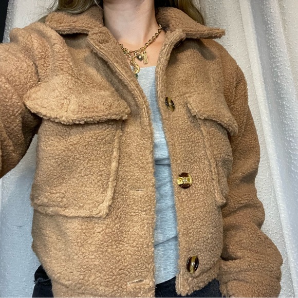PrettyGarden Jackets & Blazers - Warm Brown Teddy Jacket